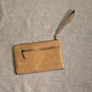 Joy Susan Beige Wristlet with Zipper